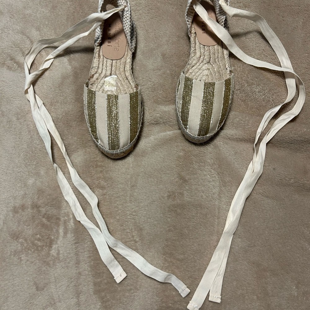 Forte Forte: Striped Espadrille Flats with Long Ties